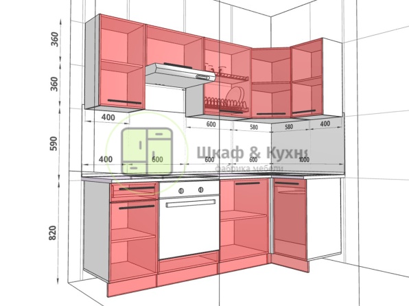 Кухонный гарнитур Ректа 2,2х1,0 м